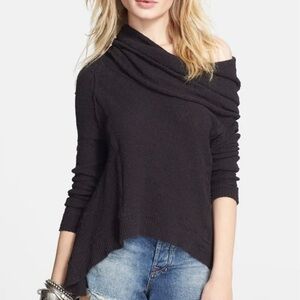 Free People Lagenlook Pebble Cowl Neck Sweater M